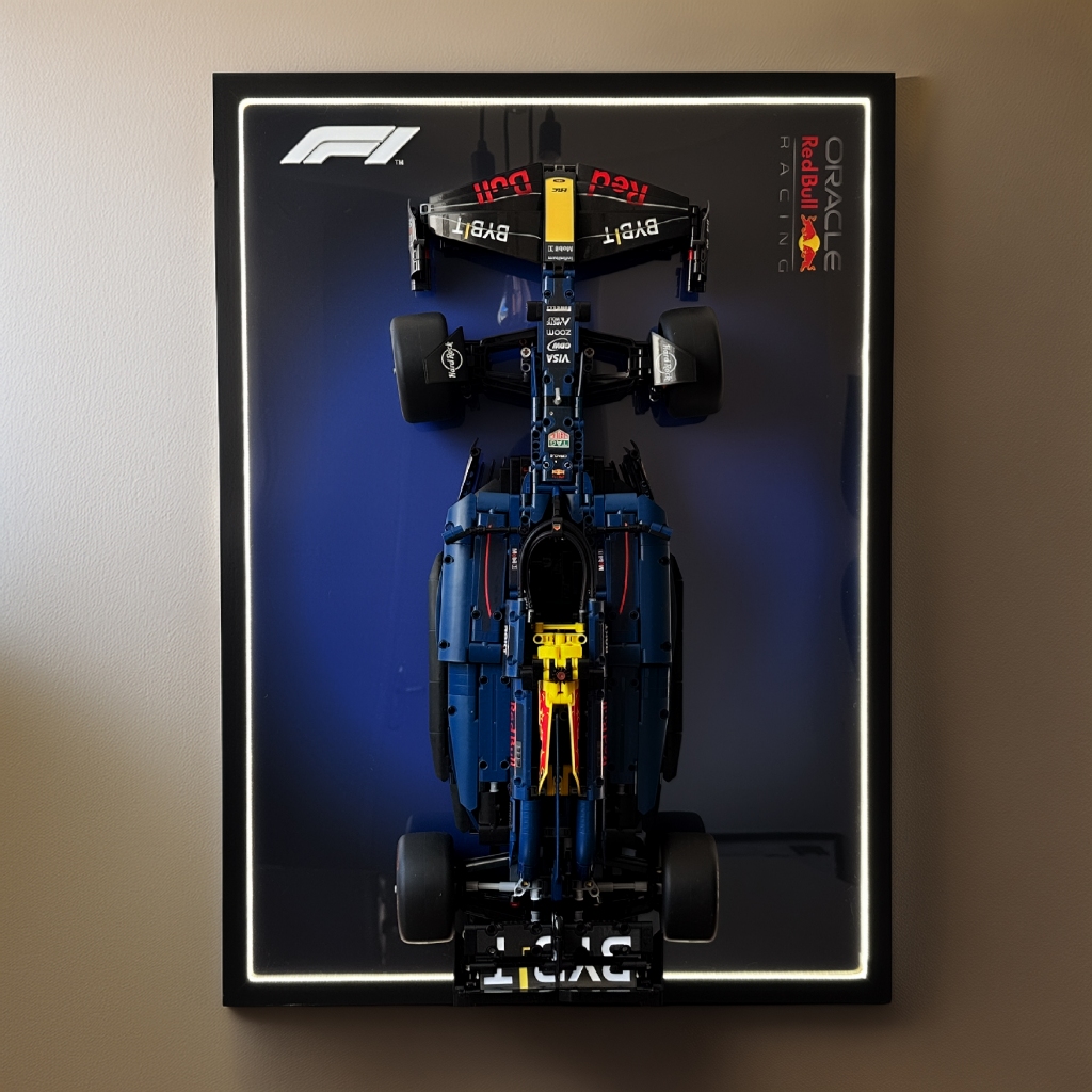 Quadro Expositor para Carro RB20 F1 com LED | 50x70cm Moldura
