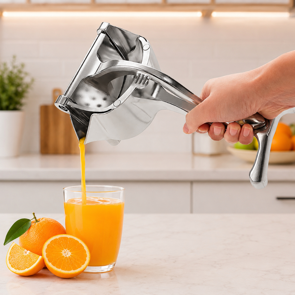 Espremedor Manual de Alumínio para Frutas – Multifuncional, 