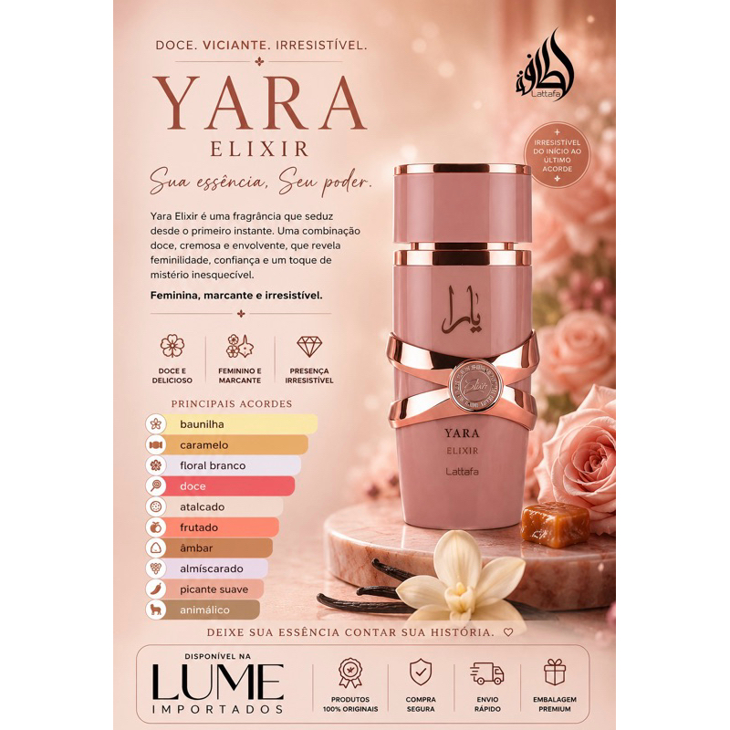 Yara Elixir Eau de Parfum 100ml (ORIGINAL - LACRADO) | Shopee Brasil