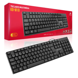 Teclado USB Multimídia C3Tech KB-M10BK Computador PC Notebook Resistente Com Fio Barato