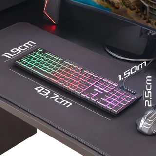 Teclado Knup QWERTY com Luz RGB Rainbow, USB, Português Brasil, para Gamer e Escritório KNUP 2060