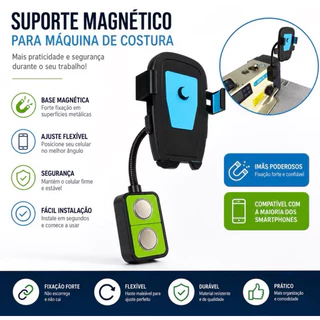 Suporte do Celular C/ Imã Para Máquina De Costura Resistente Flexivel