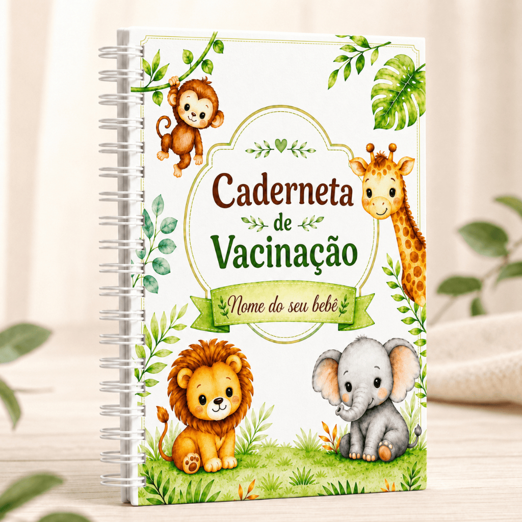 Caderneta da Criança Safari Baby Personalizada com Nome | Menino | Menina