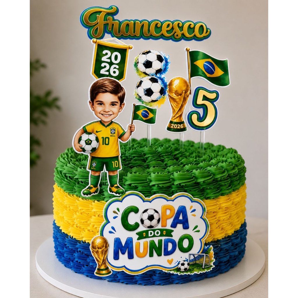 TOPO TOPPER DE BOLO PERSONALIZADO COPA 2026 | Shopee Brasil