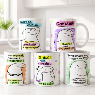 Caneca Personalizada Flork Meme Xícara Cerâmica 325ml Presente Criativo Café Chá