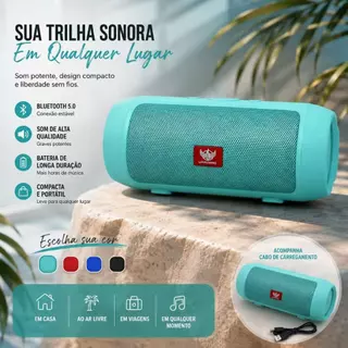 Caixinha de Som Bluetooth Portátil Speaker MP3 com Rádio FM AL-007