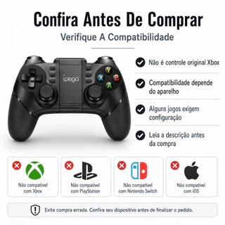 Joystick Ipega 3 Em 1 PG-9076 Bluetooth Controle Celular Android PC PS3