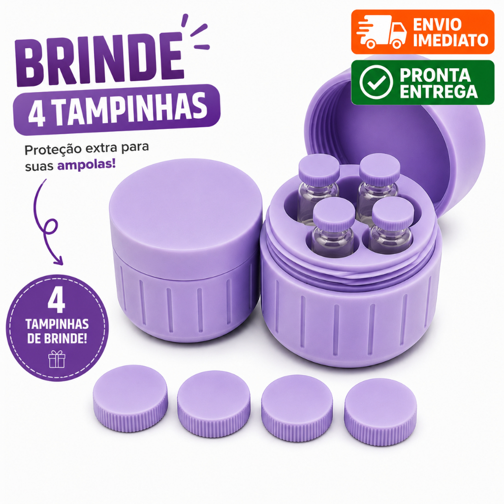 Porta Ampolas 4 Unidades + 4 Tampas