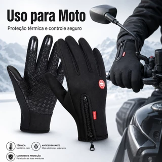 Luva Térmica Impermeável Moto E Bike Touch Screen Antiderrapante Unissex Para Frio Ciclismo Esportes E Trilha
