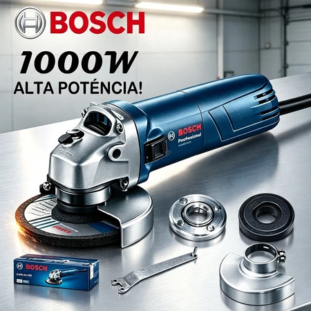 Bosch esmerilhadeira lixadeira 220V_127V GWS6 100 Esmerilhadeira Angular Profissional 1000W