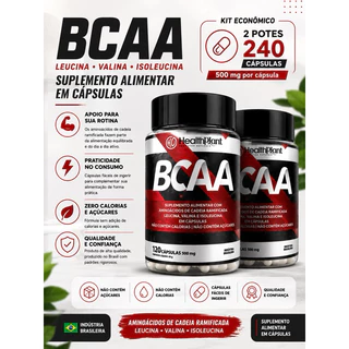 BCAA HealthPlant – Leucina, Valina e Isoleucina | 120 Cápsulas