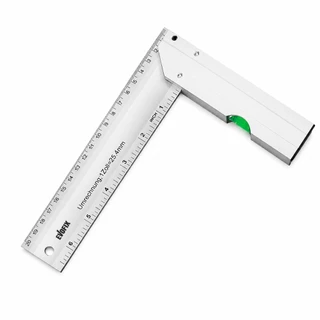 Esquadro 30cm 12" Aço Ferro Nível Régua Alumínio 8" para Marcenaria e Medição