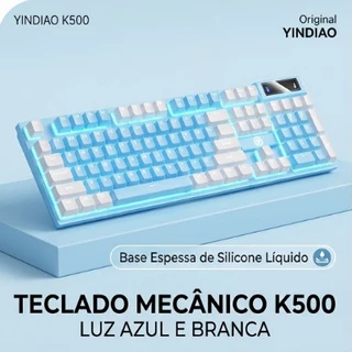Teclado Gaming Com Fio YINDIAO K500 Laptop Desktops PC Computador Branco