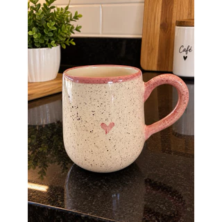 Caneca Xicara 500ml Em Cerâmica Pintado A Mão Decorado