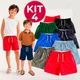Kit 4 Short Bermuda Infantil Juvenil Tactel Menino Praia Com Bolso Elastano Premium 2 a 16 Anos