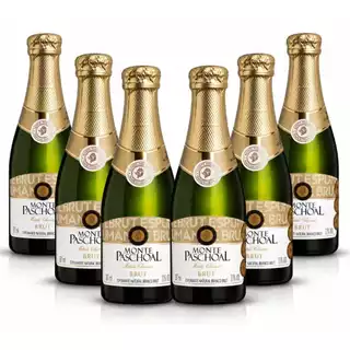 KIT 6 MINI ESPUMANTES BABY BRUT BRANCO 187ML - MONTE PASCHOAL