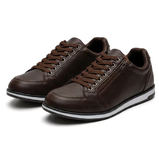 Tênis Masculino Casual Sapatenis Confortável com Zíper Lateral e Cadarço Sapato Premium Moderno
