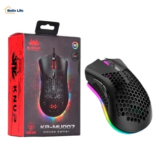Mouse com fio 2.4G para jogos Mouse recarregável com efeito de luz RGB 3 DPI ajustável Knup