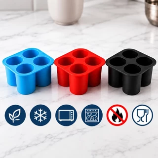 Forma de Gelo Silicone 4 Copos Shot Ice Shot BPA Free