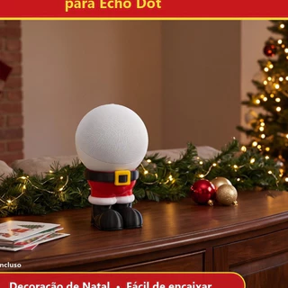 Suporte Alexa Echo Dot 4ª e 5ª Geração Papai Noel Natal Decoração Presente