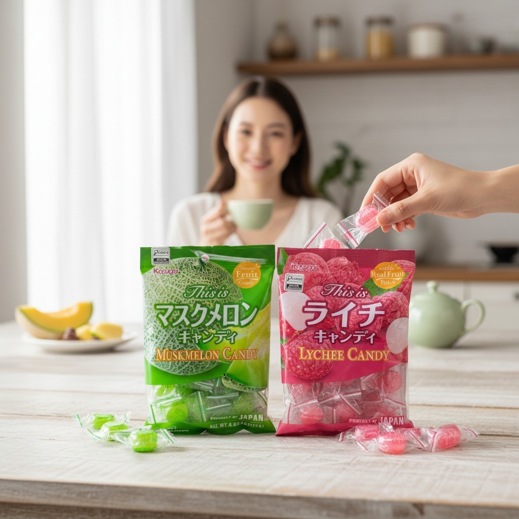 Bala Lichia e Melão Importada Oriental Japonesa Japão Kasugai 115g
