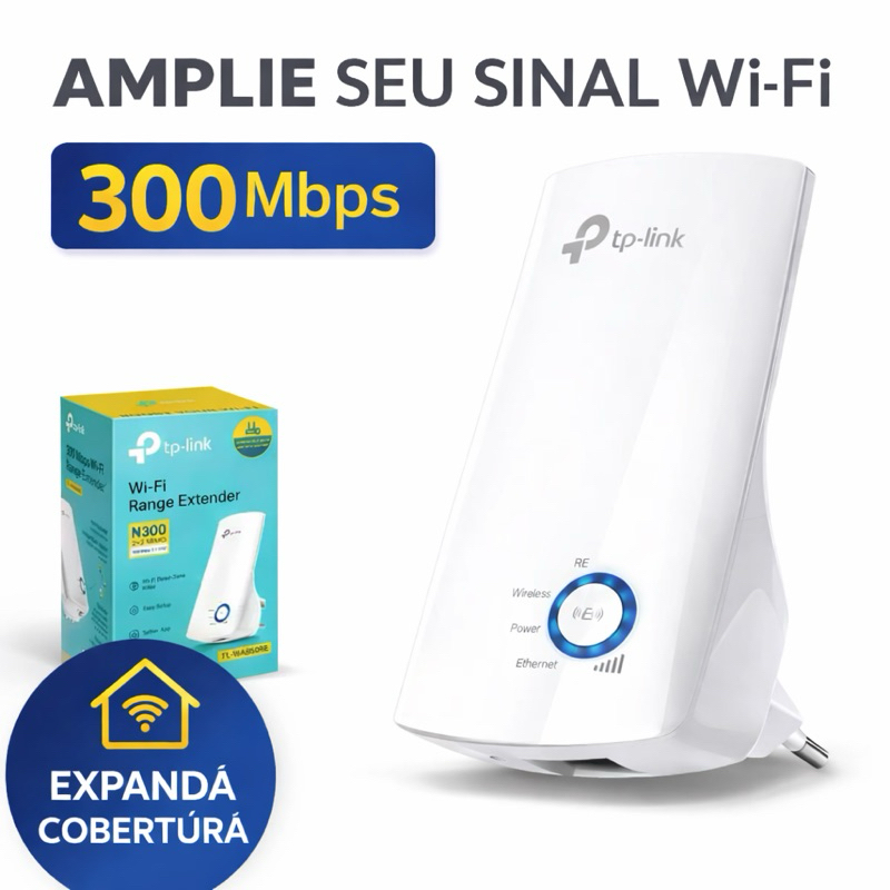 Repetidor De Sinal Wifi Expansor WirelessTl-Wa850re 300 Mbps Tp-Link ...