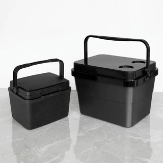 2 Caixas Térmicas 17L e 7L Preta Multiuso Cooler - TOY 26018/26017