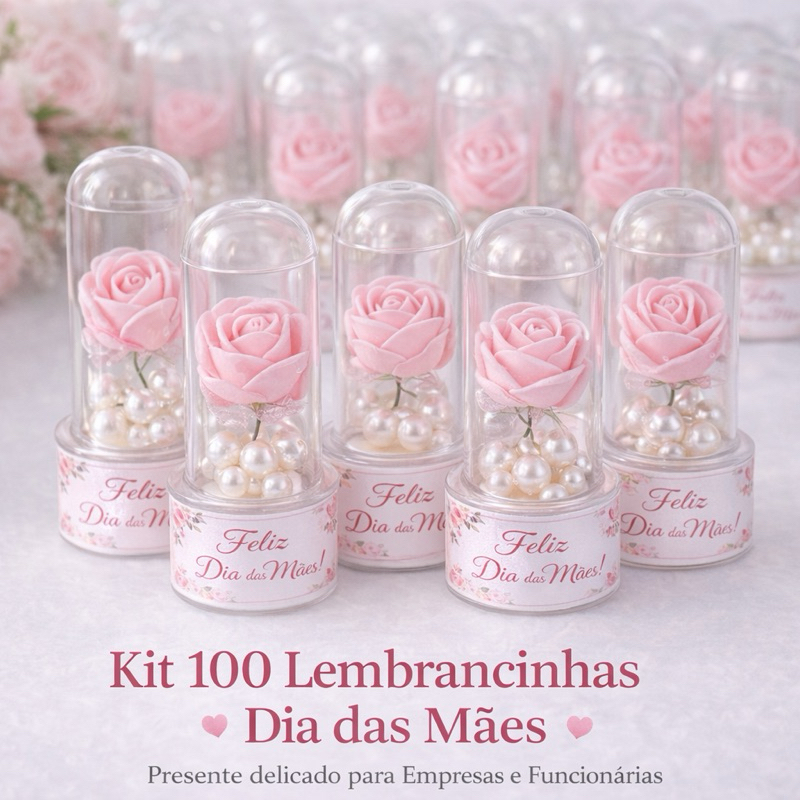 100 Lembrancinhas Dia das Mães Rosa na Cúpula | Presente Delicado para Funcionárias em Oferta na Shopee