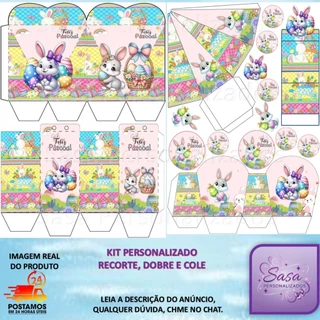 TEMA PÁSCOA LEMBRANCINHA COM 80/200 ITENS PERSONALIZADA COM OU SEM NOME em Oferta na Shopee