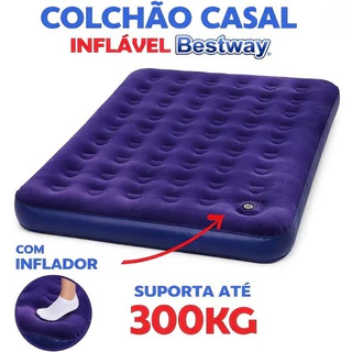 Colchão Inflável Casal ou Solteiro Camping Com Bomba Ar Embutida Alta Qualidade e Resistencia