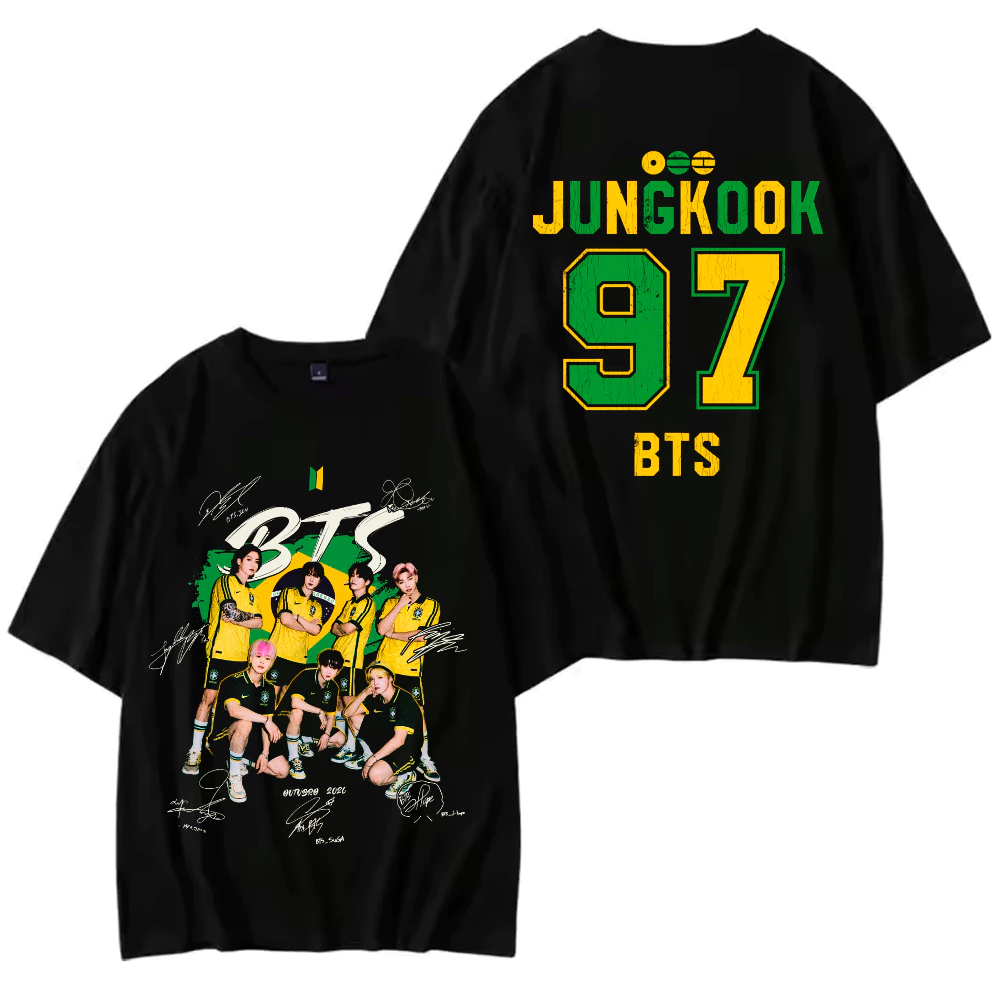 Camiseta Básica Ou Plus Size World Tour Copa Do Mundo Brasil Bts