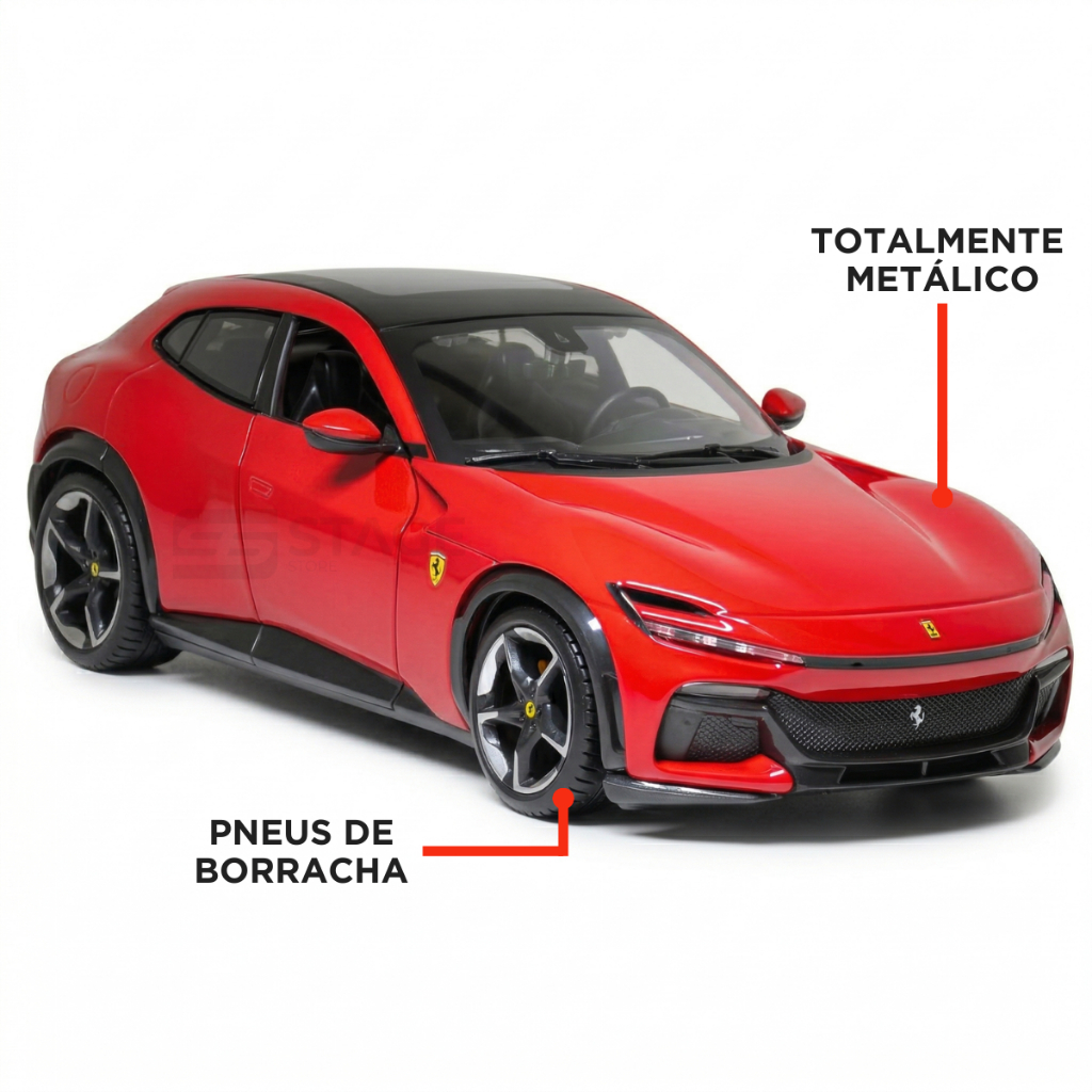 Miniatura De Ferro Ferrari Purosangue 18cm 1/24 Bburago | Shopee