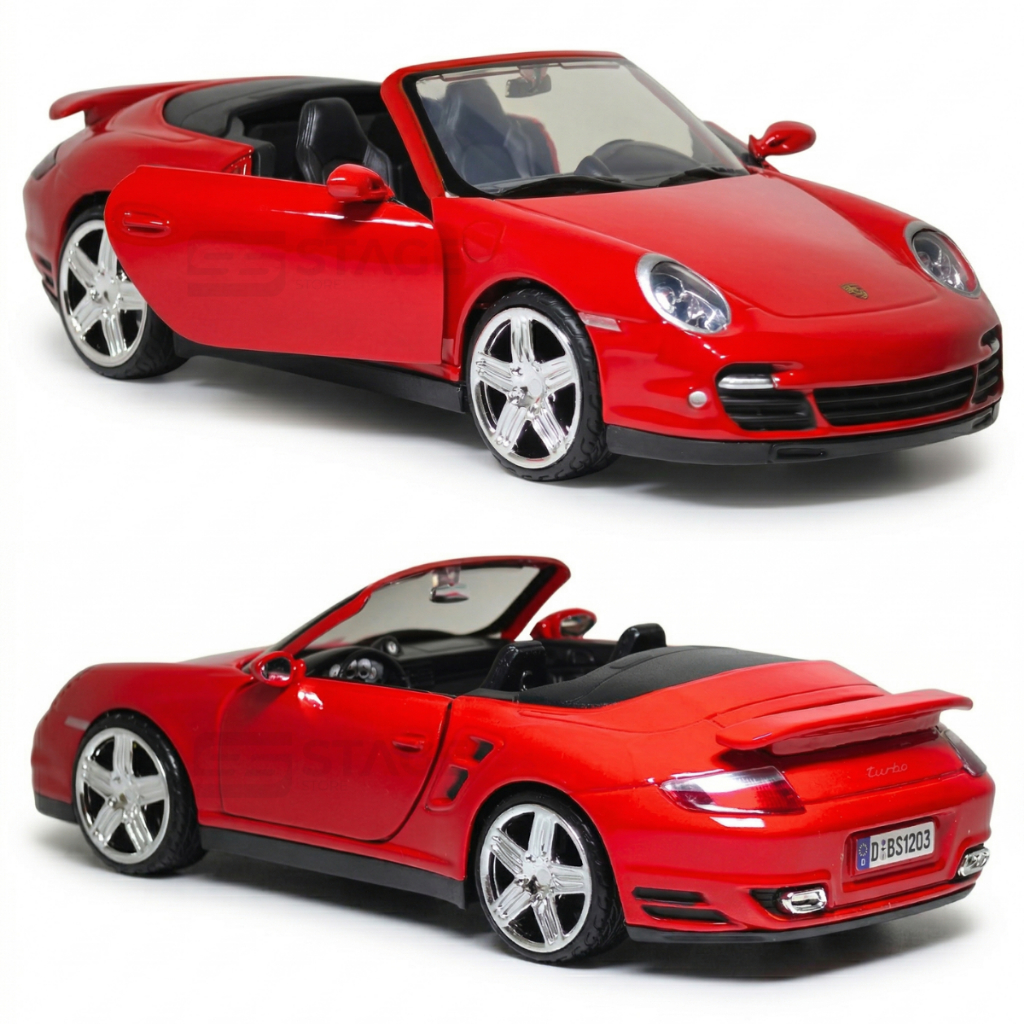 Miniatura De Ferro Porsche 911 Turbo Cabrio 1/24 Motor Max