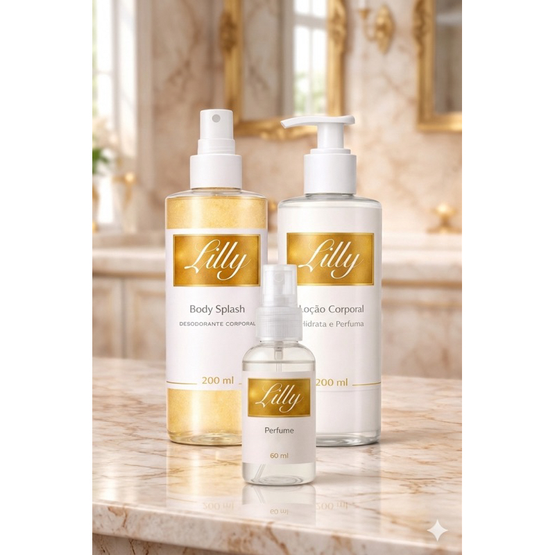 Presente Lily – Perfume + Hidratante + Body Splash | Toque Fino e Feminino em Oferta na Shopee