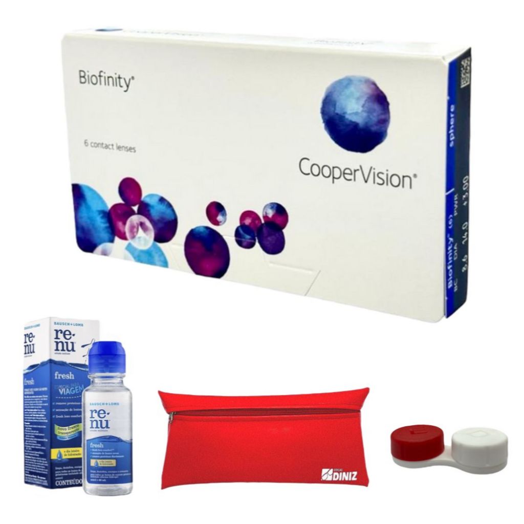 Lente de Contato Biofinity Coopervision Mensal 06 unidades +Estojo
