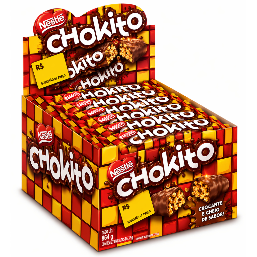 Chokito Chocolate Nestlé Caixa com 30 Unidades de 32g cada