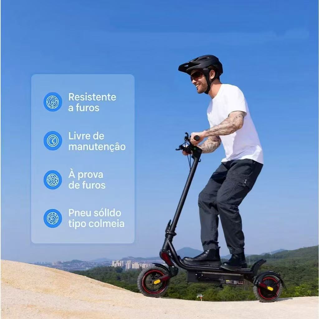 Patinete Elétrico Dobrável 350W | 3 Velocidades Ajustáveis | Amortecimento Reforçado | Suporta até 100KG - detalhe