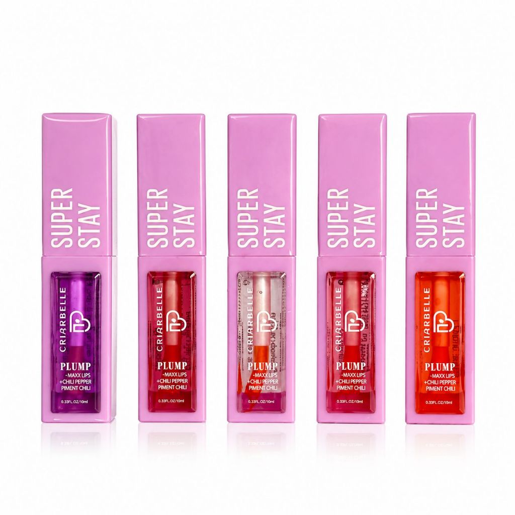 Gloss Labial Plump Volume Lábios Efeito Aumenta Boca Brilho Intenso Não ...
