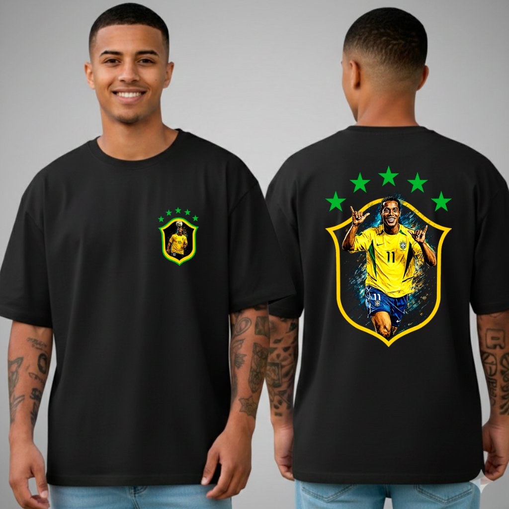 Camiseta Oversized Brasil Ronaldinho Gaucho R10 Zuma3 | Shopee Brasil