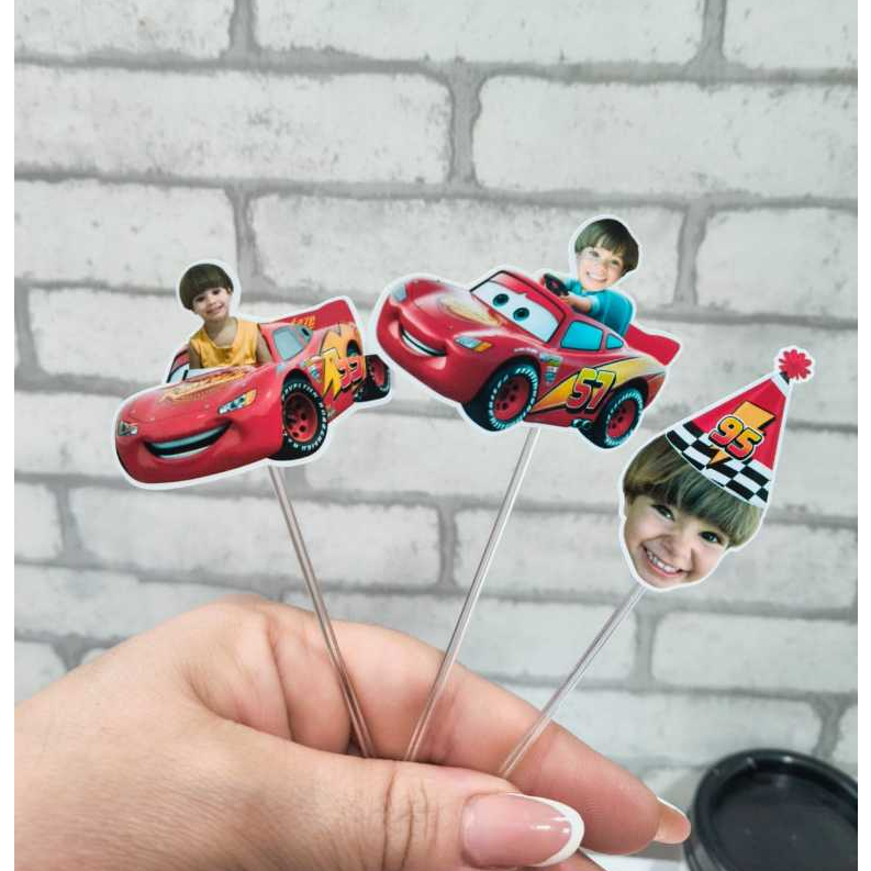 Topper para Docinhos Personalizado com Foto Tema Carros | Festa ...