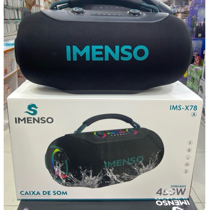 Caixa de Som Bluetooth Imenso IMS-X78A 450W Portátil IPX5 TWS USB
