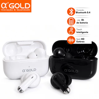 Fone De Ouvido Bluetooth TWS 5.4 com Microfone – Som HD, 8h Bateria, Touch e Resistente à Água