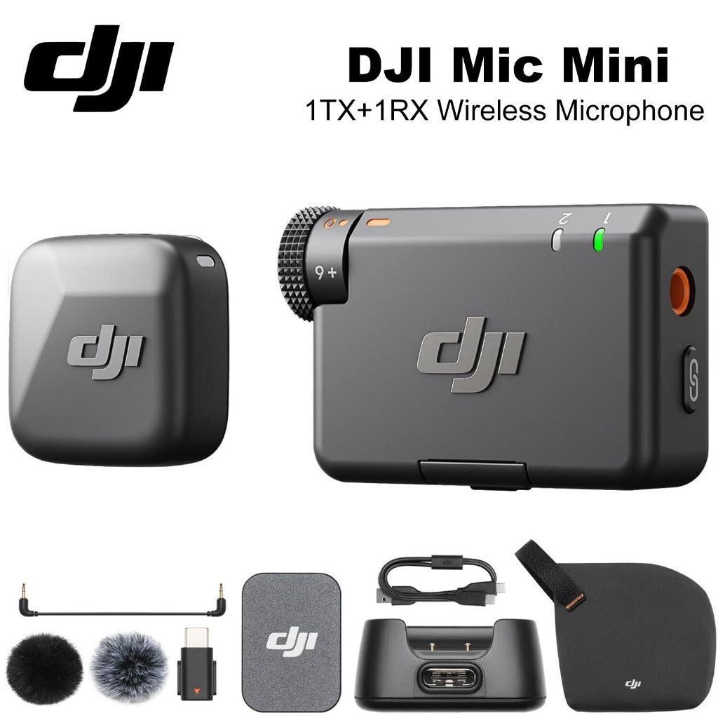 DJI Mic Mini 2TX + 1RX Original | Microfone Sem Fio Duplo com Case