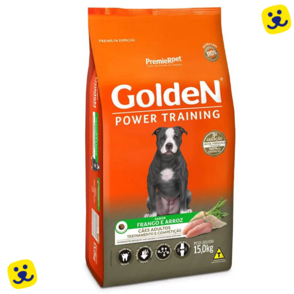 Imagem do produto Ração para Cachorro Golden Power Training 15kg Ração para Cachorro 15kg Ração Golden Frango Arroz no catálogo Master Pet