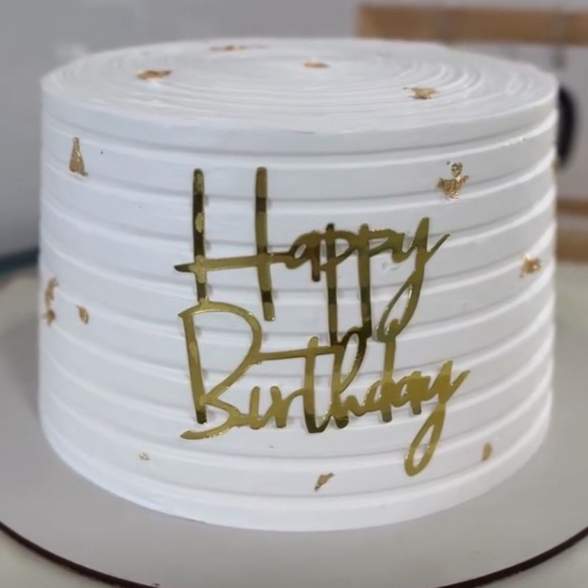 Kits Topo de Bolo Happy Birthday Papel Laminado Dourado Apli