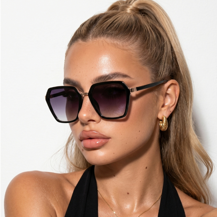 Óculos de Sol Kingston Quadrado Premium Geométrico Vintage UV400 Feminino