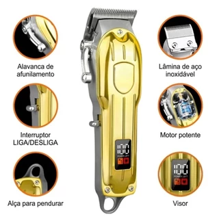 Máquina de Cortar Cabelo Elétrica Profissional com Visor Digital – Essencial para Homens Estilosos, Uso Doméstico e Barb