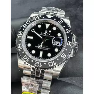 Relógio Rolex³ GMT Master II Bruce Wayne Automático Super ETA 3035 Aço 904L Vidro de Safira A Prova d'Água