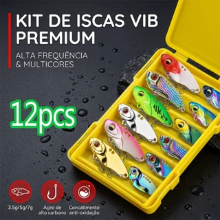 12 Peças Iscas Vib Metal para Pesca pesca profissional equipamento pesca