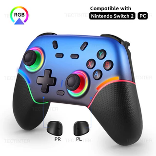 Controle de Jogo X9 Azul com Iluminação RGB e Conexão Bluetooth 2.4G